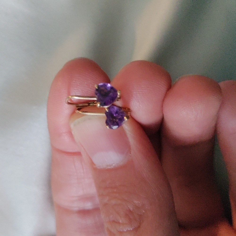 10k Gold and Amethyst Birthstone Earrings